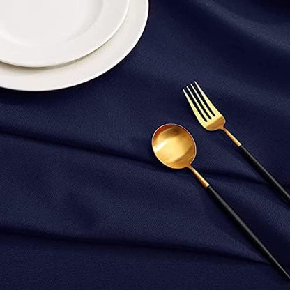 Navy Blue Square Tablecloth 54 x 54 Inch 210 GSM Stain&Water Wrinkle Resistant Washable Fabric Table Cloth for Dining Table Buffet Parties Outdoor Picnic Camping Kitchen
