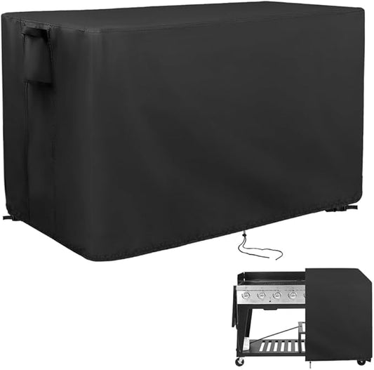Flat Top Grill Cover Waterproof Compatible with Royal Goumet 8-Burner Gas Grill with Side Tables Down, Weatherproof Propane Griddle Cover for Protecting Outdoor BBQ Grill,58" x 26" x 38"
