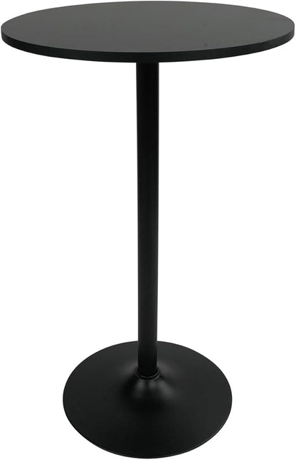 Pearington Santina, Single Round Cocktail Bar, Pub, and Bistro High Top Table with Black Top and Base