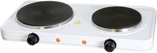 Portable Dual Burner Infrared Cooktop – 1700W Electric Countertop Stove with Dual Size Burners, Adjustable Heat Settings & Sleek Finish – Compact Hot Plate for Small Kitchens (White)