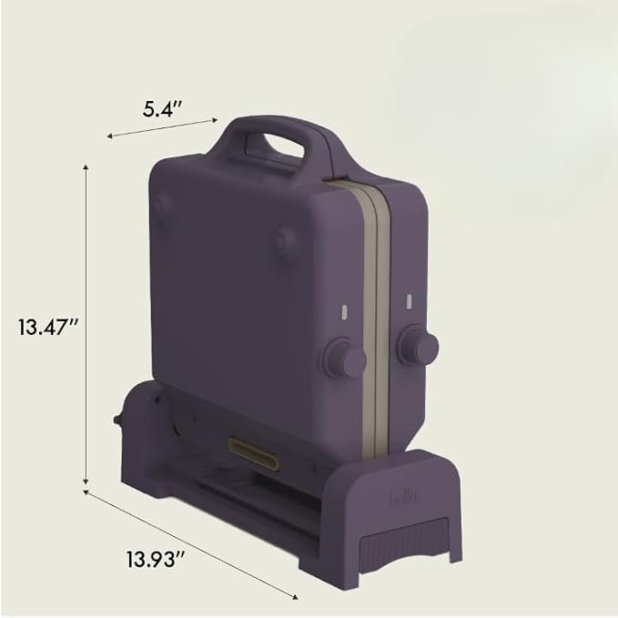 bella 10"x20" Fold and Store Griddle, Non-Toxic, Ceramic Coating, Plum