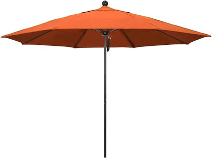 California Umbrella 11' Rd. Venture Series Contract Grade Patio Umbrella, Pulley Open, Bronze Finish, Sunbrella Melon