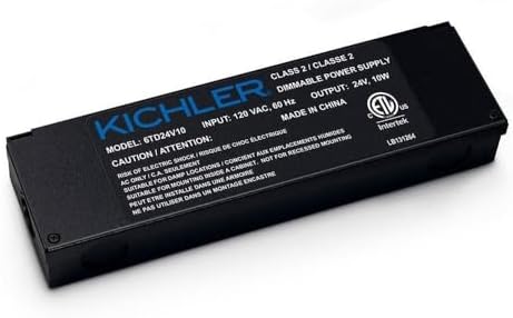 Kichler 6TD24V10BKT LED 24V Power Supply, 1.50x8.75x2.50, Textured Black