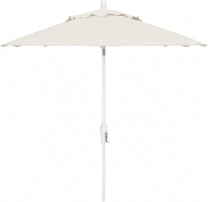 Treasure Garden 9ft Patio Umbrella - Outdoor Furniture Market Umbrella – Deluxe Auto-Tilt – White Aluminum Frame (Sunbrella, Natural)