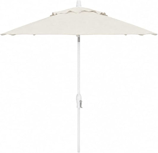 Treasure Garden 9ft Patio Umbrella - Outdoor Furniture Market Umbrella – Deluxe Auto-Tilt – White Aluminum Frame (Sunbrella, Natural)