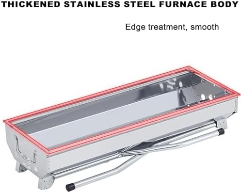 Portable Charcoal Grill - Stainless Steel BBQ Grill for Outdoor Camping Tailgating Picnics & Beach Parties - Compact Lightweight & Easy to Clean Portable BBQ Grill