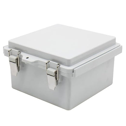 ABS Electric Junction Box, IP67 Weatherproof Electrical Boxes, Hinged Clear Cover Outdoor Waterproof Plastic Enclosure Box with Lock, Small Dustproof Case 5.9×5.9×3.5 inch(150×150×90mm)