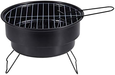 Portable BBQ Grill Round Barbecue Rack Stainless Steel Mini Charcoal Camping Tools