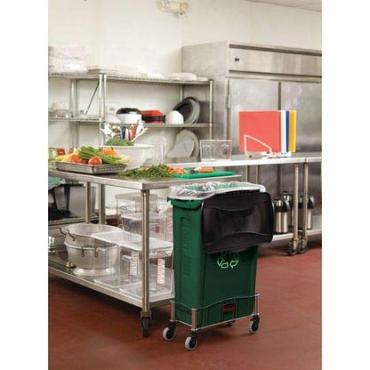Rubbermaid Commercial Products Slim Jim Plastic Rectangular Trash/Garbage Can With Venting Channels, 23 Gal, Black, for Kitchen/Office/Workspace, Pack of 4