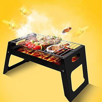 Portable Charcoal Grill for Camping BBQ Grills, Outdoor Barbecue Grill 2-5 People, Quick-Install Folding Steel Stove for Skewers DIY Grilling,A-1