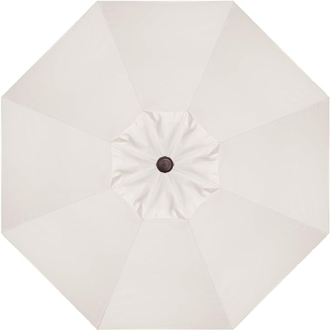 Treasure Garden 9ft Patio Umbrella - Outdoor Furniture Market Umbrella – Deluxe Auto-Tilt – Bronze Aluminum Frame (Sunbrella, Natural)