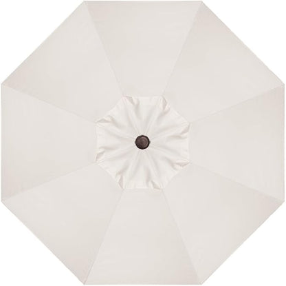 Treasure Garden 9ft Patio Umbrella - Outdoor Furniture Market Umbrella – Deluxe Auto-Tilt – Bronze Aluminum Frame (Sunbrella, Natural)