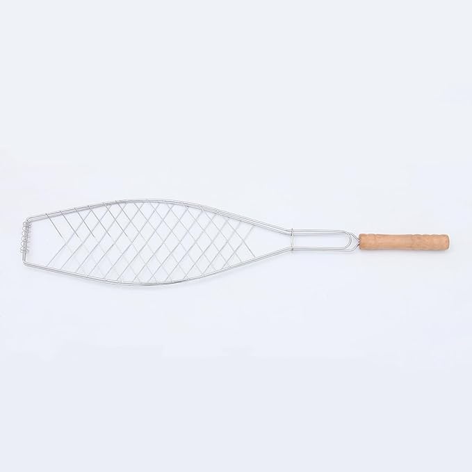 UPKOCH 4 Pcs Grill Basket, Stainless Steel Folding Fish Roasting Rack For Charcoal Grill, Barbecue Clip Net For Meat, Steak, Shrimp, Vegetables, Portable For Camping