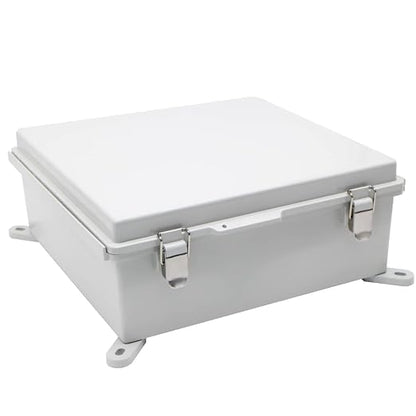 Large Hinged Cover Junction Box with Mounting Plate, Project Boxes Waterproof DIY Outdoor Electrical Enclosure, Low Voltage ABS Dustproof Case 13×13×5.1 inch(330×330×130mm)