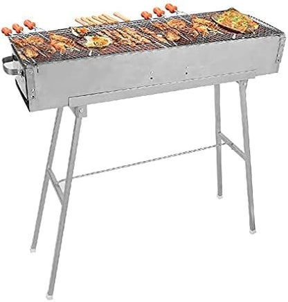 Barbecue Charcoal Grill Stainless Steel Folding Portable BBQ Tool Kits for Outdoor Cooking Camping Hiking Picnics Any Outdoor Event