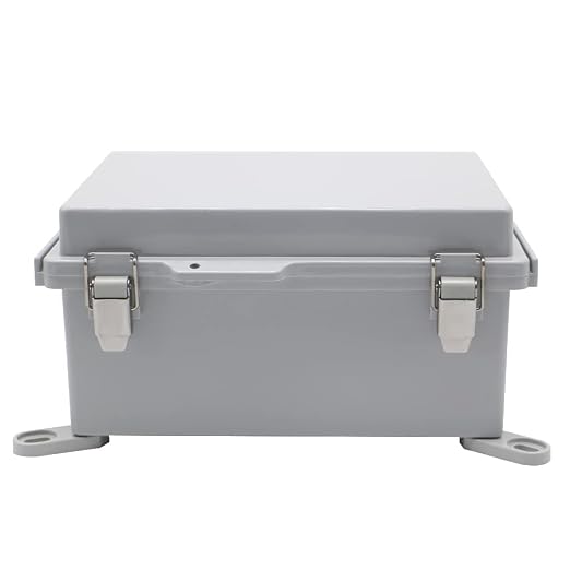 Electrical Junction Box,Hinged Cover Stainless Steel Buckles, IP67 Outdoor Project Box Weatherproof DIY Electrical Enclosure 8.6×6.7×4.3 inch (220×170×110mm)