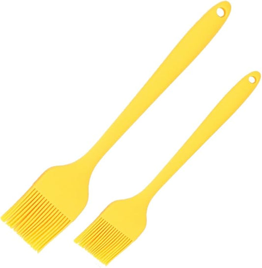 Silicone Basting Pastry Brushes Set, 2 Pcs Heat Resistant Kitchen Cooking Baking Brush for Oil Butter Sauce BBQ Grill, BPA Free, Dishwasher Safe, 8&10 inch