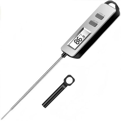 Digital Meat Thermometer, Paysean Instant Read Food Thermometer with 5.2" Probe, ±1°C High Accuracy Cooking Thermometer Auto-Off, LCD Display, for Kitchen, BBQ, Baking, Sourdough, Candy Making
