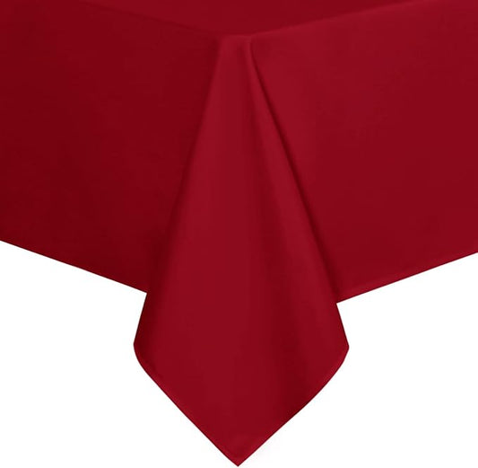sancua Rectangle Tablecloth - 70 x 108 Inch - Stain and Wrinkle Resistant Washable Polyester Table Cloth, Decorative Fabric Table Cover for Dining Tables, Buffet Parties and Camping, Red