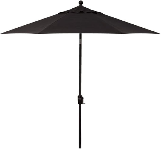 Treasure Garden 7.5ft Patio Umbrella – Outdoor Market Umbrella – Push Button Tilt – Black Aluminum Frame (Sunbrella, Black)