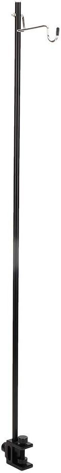 Black Aluminum Alloy Folding Lamp Pole, Ultra Light Weight Adjustable Height, with Storage Bag, for Outdoor Camping Picnic Barbecue