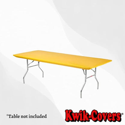 10 Pack of Rectangular Plastic Table Covers - 6' Foot or 8' Foot Options - Indoor or Outdoor Fitted Table Covers (Table NOT Included) (Gold, 30" x 72" (6' ft))