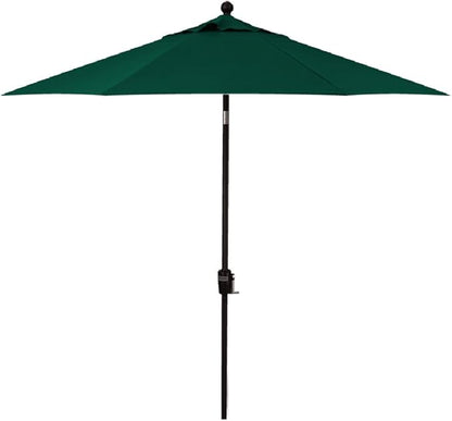 Treasure Garden 7.5ft Patio Umbrella – Outdoor Market Umbrella – Push Button Tilt – Black Aluminum Frame (Sunbrella, Forest Green)
