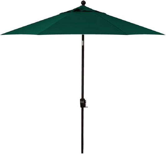 Treasure Garden 7.5ft Patio Umbrella – Outdoor Market Umbrella – Push Button Tilt – Black Aluminum Frame (Sunbrella, Forest Green)