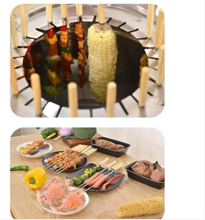 BBQ Hanging Stove Charcoal Barrel BBQ Grill BBQ Hanging Stove Stainless Steel BBQ Grill Mesh Barrel with 20pcs Kabob Skewers Rolling Grilling Basket Camping Barbecue Rac(Size:Single Layer,Co