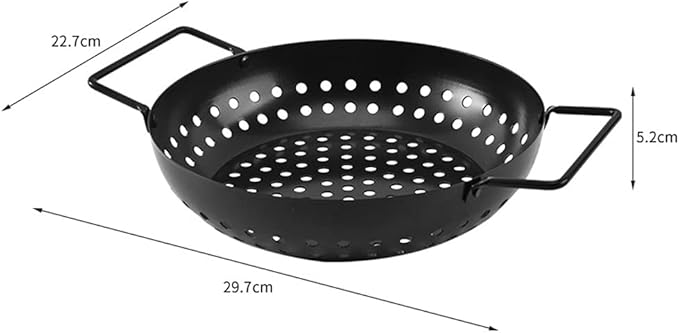 BBQ Grill Outdoor Non-stick Charcoal Grill Plate Stainless Steel Barbecue Tray Grills Portable Charcoal Stove for Outdoor Camping Bbq Accessories (Size : 29.7x22.7x5.2cm)