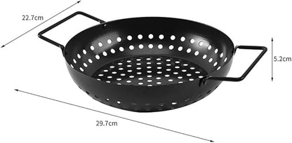 BBQ Grill Outdoor Non-stick Charcoal Grill Plate Stainless Steel Barbecue Tray Grills Portable Charcoal Stove for Outdoor Camping Bbq Accessories (Size : 29.7x22.7x5.2cm)