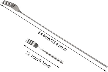 Extendable Fork,8.7 to 25.4 Inch Expandable fork prank,Expandable Telescopic BBQ Fork, Stainless Steel, Extendable Handle,Long Dinner Fruit Dessert Cutlery
