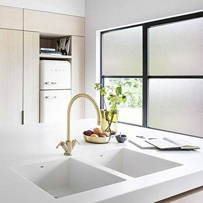 Window Film 17.7''x314.9'' Clear Contact Paper Window Privacy Film Frosted Glass Self-Adhesive Paper Removable Protective Film Waterproof Liner Drawer Shelf Kitchen Cabinet Desk Fridge Roll