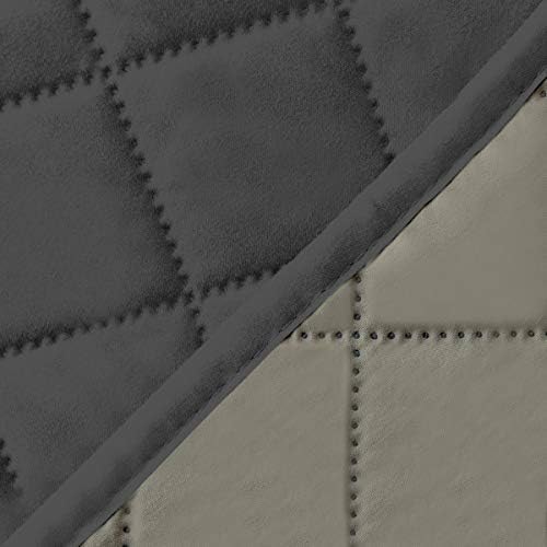 Easy-Going 4 Seater Sofa Slipcover Reversible Sofa Cover Water Resistant Couch Cover with Foam Sticks Elastic Straps Furniture Protector for Pets Children Dog Cat (XX-Large, Darkgray/Beige) | XX-Large Sofa, Washable Slipcover For Dogs, Water Resistant ...