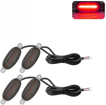 4 Pieces LED Front Grille Lights for Ford F-Series F-150 2009-2014, Radiator Grill Marker Lamp Waterproof Lighting Upgrade ABS Polycarbonate,Red