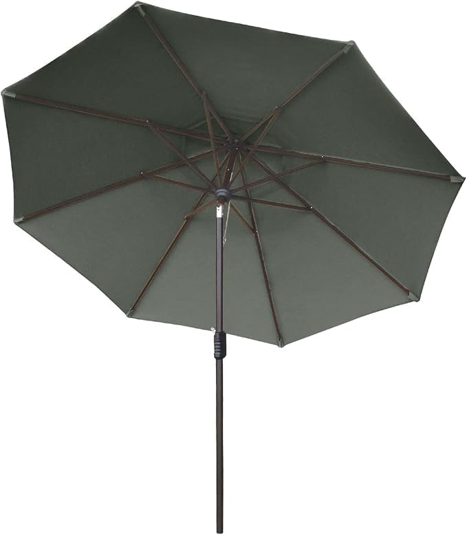 Eurmax USA 10-Year-Non-Fading 10FT Outdoor Patio Market Umbrella,UPF50+ UV Resistant Sun Shade,Heavy Duty Commercial Grade,Crank Lift&Tilt,Windproof Vented Top for Garden,Pool,Deck,Charcoal