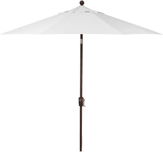 Treasure Garden 7.5ft Patio Umbrella – Outdoor Market Umbrella – Push Button Tilt – Bronze Aluminum Frame (Sunbrella, Natural)