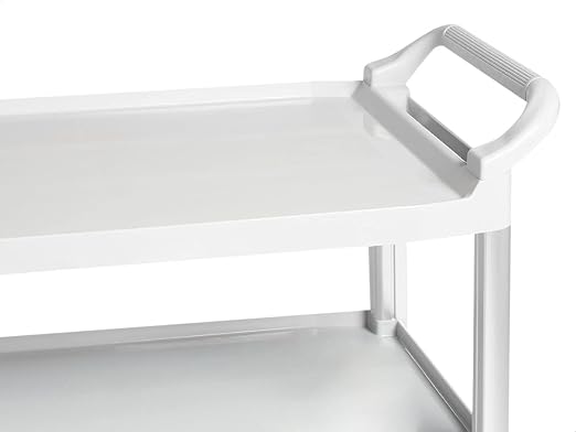 Amazon Basics 3-Tier Rolling Utility Cart with Wheels, Commercial Grade, Storage Cart with 400 lbs Loading Capacity, Portable Mobile Shelving, Gray