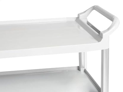 Amazon Basics 3-Tier Rolling Utility Cart with Wheels, Commercial Grade, Storage Cart with 400 lbs Loading Capacity, Portable Mobile Shelving, Gray