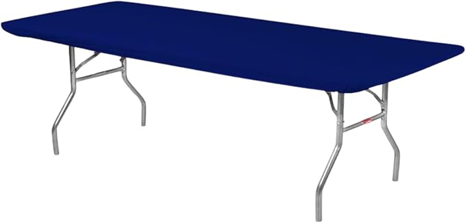 6' Rectangle Plastic Table Covers 30" x 72", Bundle of 5 (Navy Blue)