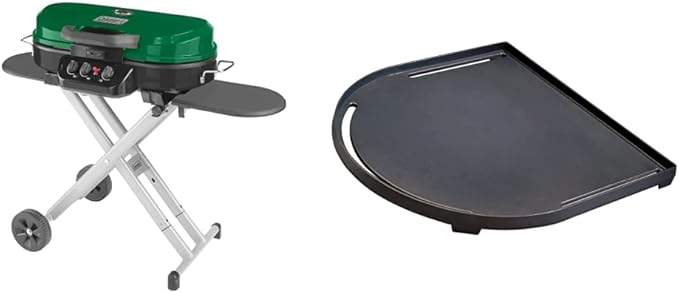 Coleman RoadTrip Swaptop Gas Barbecue Grill with Temperature Control in Green Cast Iron and Aluminum