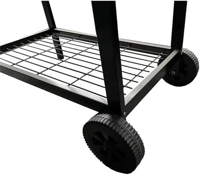 Portable Charcoal Grill with Trolley, Outdoor Barbecue Grill for Camping BBQ, Foldable Camping Grill for Backyard Patio Hiking, Easy Clean Charcoal Grills BBQ,LightGrey-D