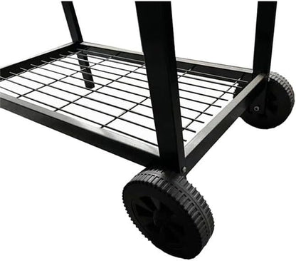 Portable Charcoal Grill with Trolley, Outdoor Barbecue Grill for Camping BBQ, Foldable Camping Grill for Backyard Patio Hiking, Easy Clean Charcoal Grills BBQ,LightGrey-D