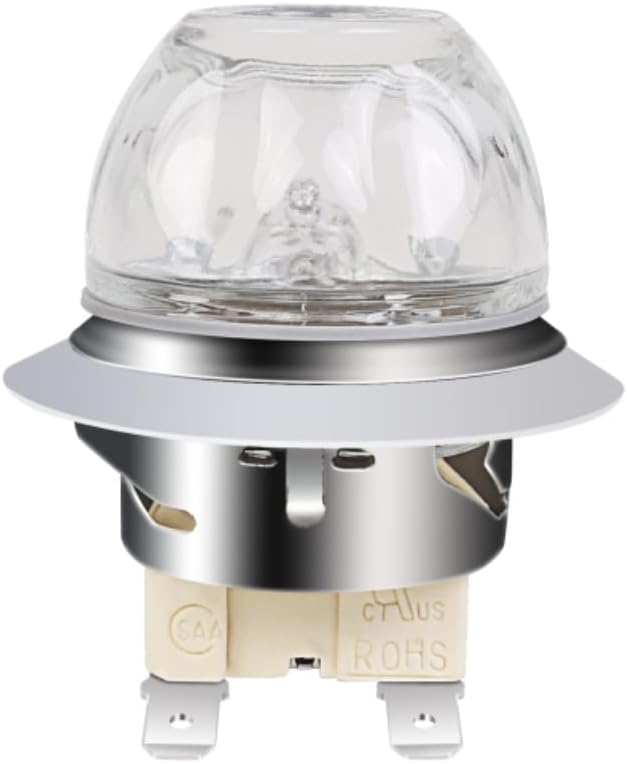 G9 High Temperature Resistance 500 Degrees 120V 25W Steam Oven Lamp, Round Glass Cover Resistant to High Temperature, G9 Halogen Bulb, Ceramic Holder, Cut-out 35.5mm Diameter (120V 25W(35# HB))