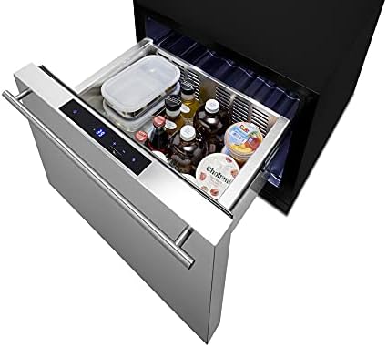 Summit 21.5” Outdoor Drawer Refrigerator, Stainless Steel - FF1DSS | Indoor or Outdoor Refrigerator, 1.6 cu.ft. Capacity, Stainless Steel, Panel Ready Capable* (*Panels not Included)
