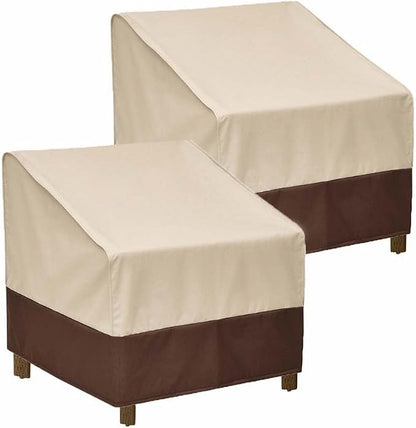 loriano Patio Chair Covers Waterproof Outdoor Chair Covers 600D Heavy Duty Fit as Lawn Lounge Deep Seat(2 Pack,Median)
