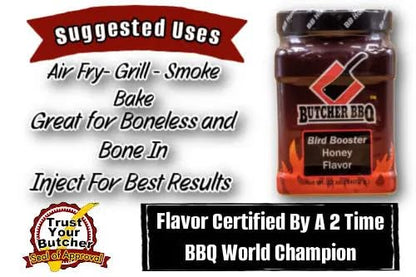 Butcher BBQ | Bird Booster Honey Flavor Injection and Marinade | Use with Chicken and Turkey | Increases Moisture | Adds Flavor | Perfect for Thanksgiving Turkeys