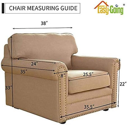 Easy-Going Reversible Couch Cover, Small Chair, Gray/Ivory | Machine Washable Slipcover For Dogs, Water Resistant Furniture Mat For Living Room, Non-Slip Sofa Cover, Pet Friendly