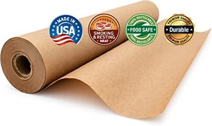 Premium Brown Butcher Paper Roll 17.75″ × 200′ Food-Grade Uncoated & Unwaxed Kraft Paper for BBQ/Smoking, Meat Wrapping, Crafts, Packaging & Food Service. PROUDLY MADE IN THE USA BY THE PAPER FACTORY