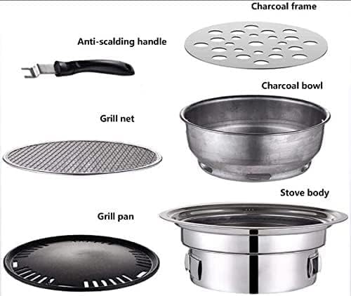 Barbecue Charcoal Grill Outdoor BBQ Grill Portable Camping Charcoal Grill Stainless Steel Reusable Grill For Terrace Indoor Outside Portable Charcoal Grill(35x12cm)